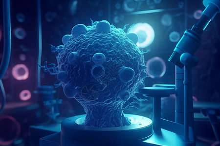 环境科学病毒细胞的模型插画