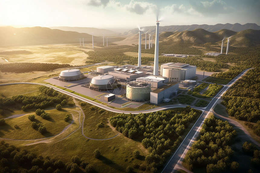 现代化的新能源发电厂图片