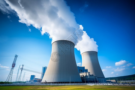 核电站冷却塔高清图片