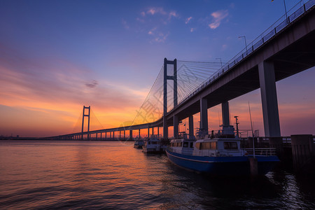 东京湾横滨海湾大桥背景