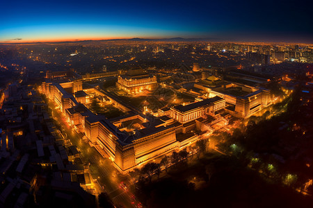 古城建筑夜景背景图片