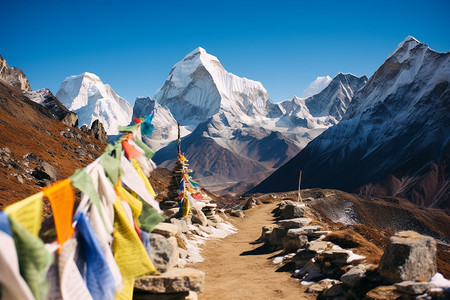 神圣的雪山山脉昆布孜高清图片