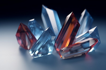 水晶切割晶莹剔透的宝石设计图片