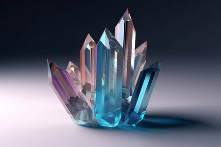 水晶切割发光的宝石设计图片