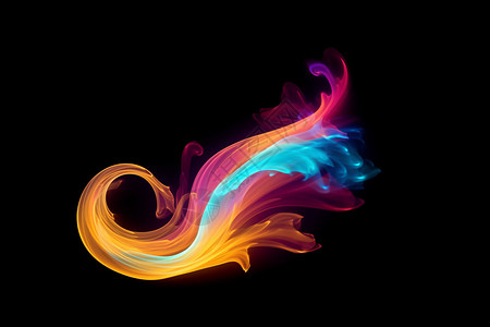 彩色火焰火焰的漩涡图案和形状设计图片