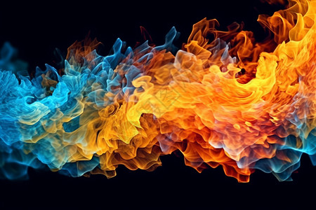 彩色火焰特效天然气火焰与漩涡图案设计图片
