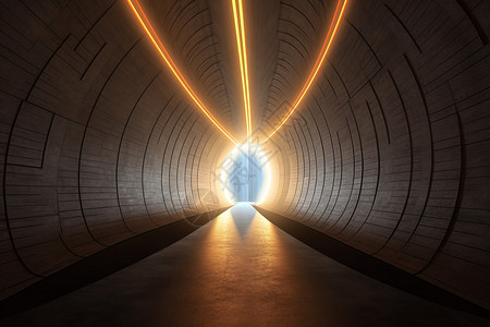 发光的隧道图片