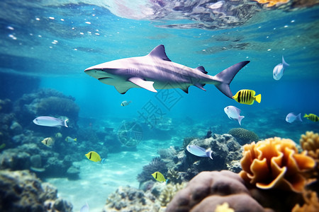 珊瑚和鱼素材美丽的海底景色设计图片