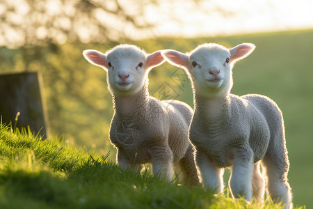 草地上的小羊背景图片