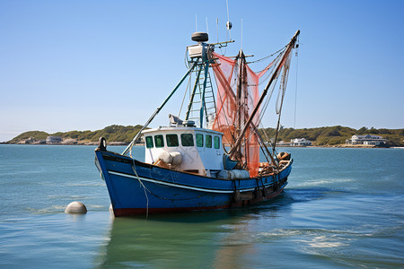 海上航行的渔船高清图片