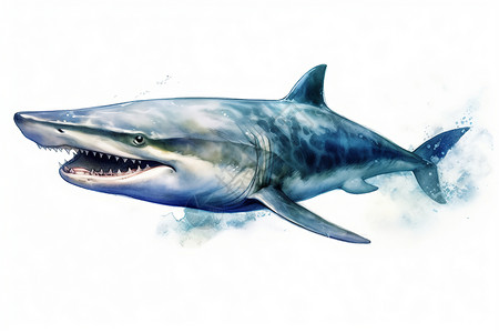 凶猛鱼类凶猛的鲸鱼插画
