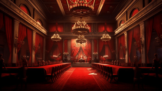 豪华的宫殿餐厅背景图片