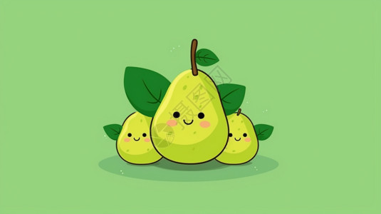 两个可爱柠檬可爱活泼笑梨插画