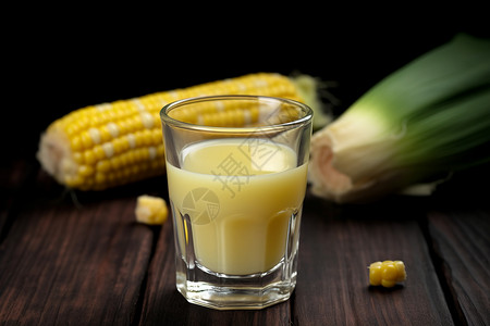 杯子里的甜玉米汁背景图片