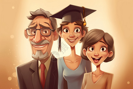 毕业的卡通学生背景图片