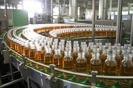 蜂蜜生产素材工厂内的饮料生产背景