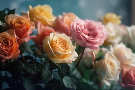 不同颜色的玫瑰花背景图片