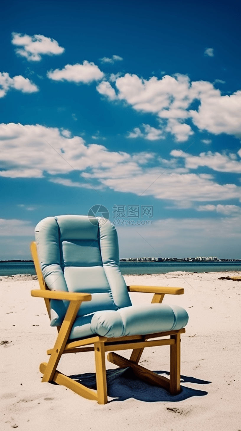 海滩上的躺椅图片