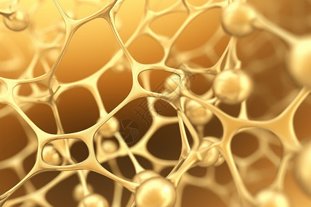 具有金色背景的细胞结构背景图片