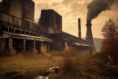 工业燃煤电厂背景图片