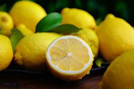 多汁的水果柠檬背景图片