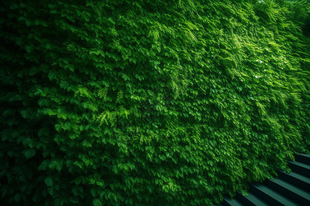 夏天绿色植物的墙壁图片