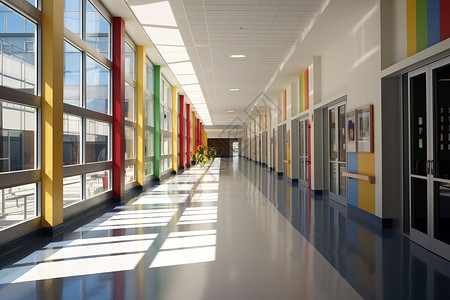 学校走廊的建设背景图片