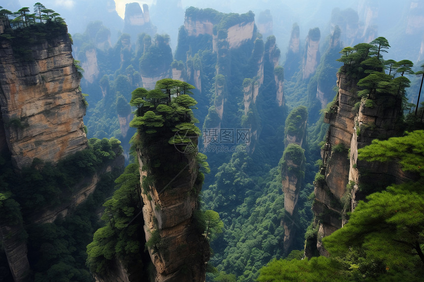 夏天山脉的自然景观图片