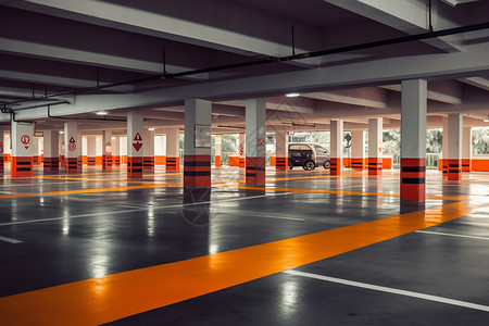 空旷的停车场商场的地下停车场设计图片