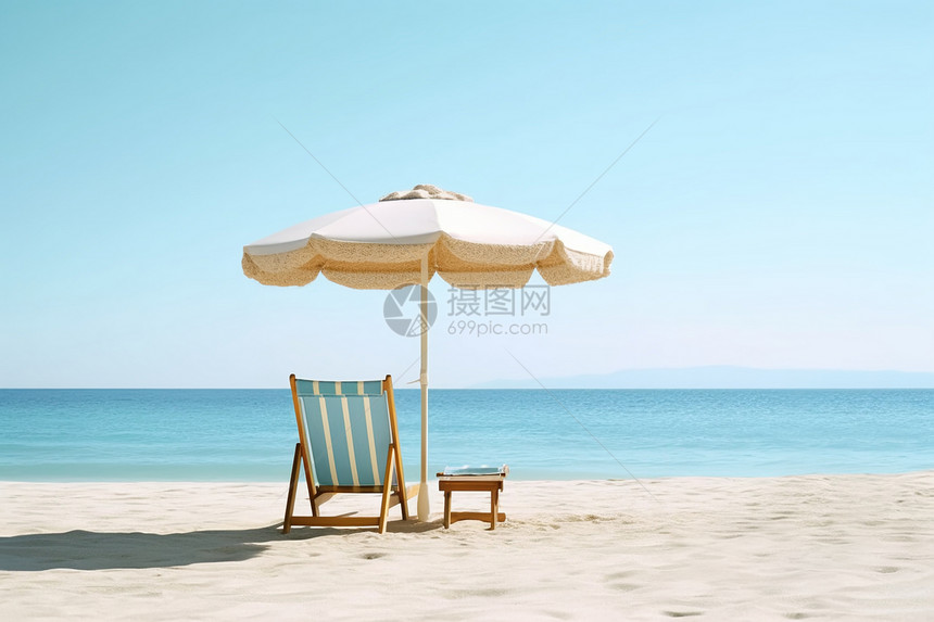 美丽的海滩椅子图片