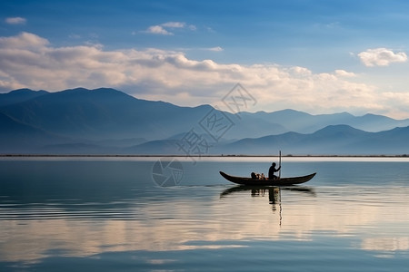 山玉兰泸沽湖的自然景观背景