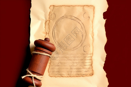 契约红色背景上的历史古董信件设计图片