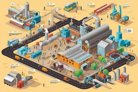 工业废物处理化工厂背景图片