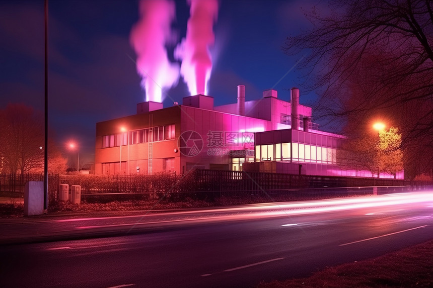 工业化工厂的排放管道图片