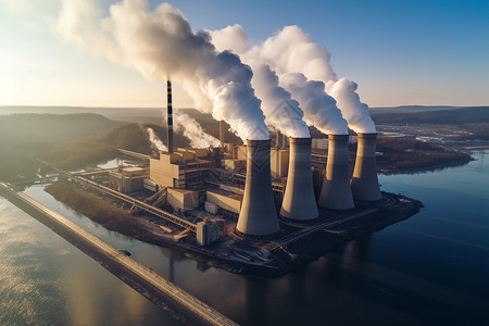工业煤炭燃煤电厂高清图片