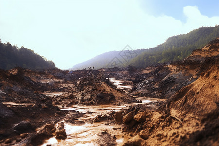 泥石流山体滑坡灾害背景图片