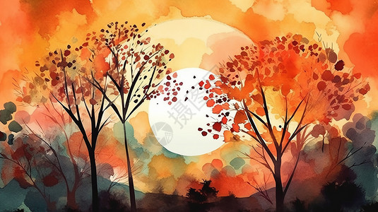 秋天的宁静之美插图图片