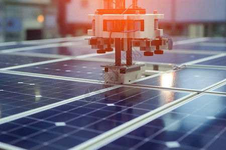 太阳能电池板生产设备背景图片