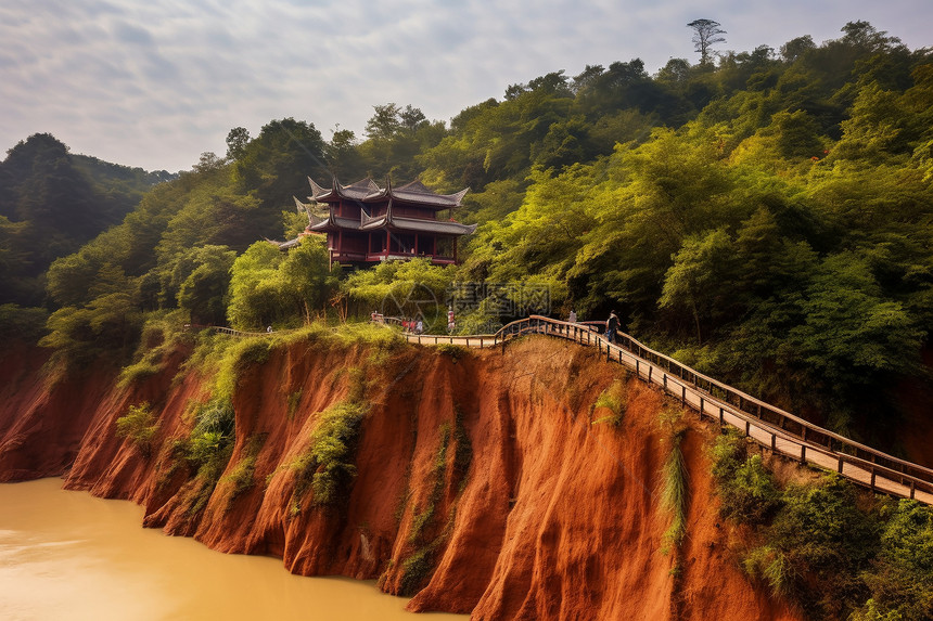 河流边的自然风景图片