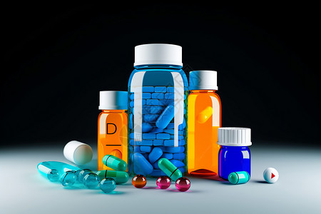 医学药品和药瓶合成图片