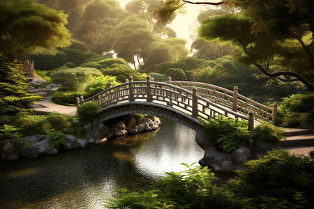 园林间的小桥图片