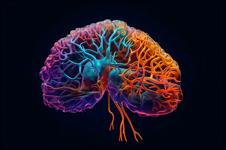 抽象大脑扫描的概念图背景图片