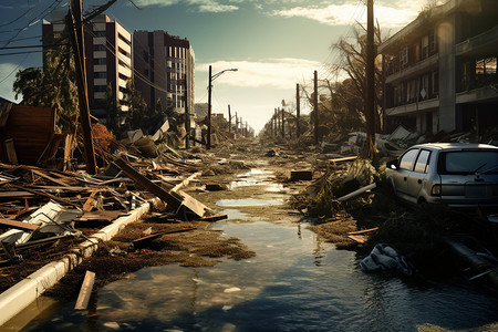 灾害过后的城市图片