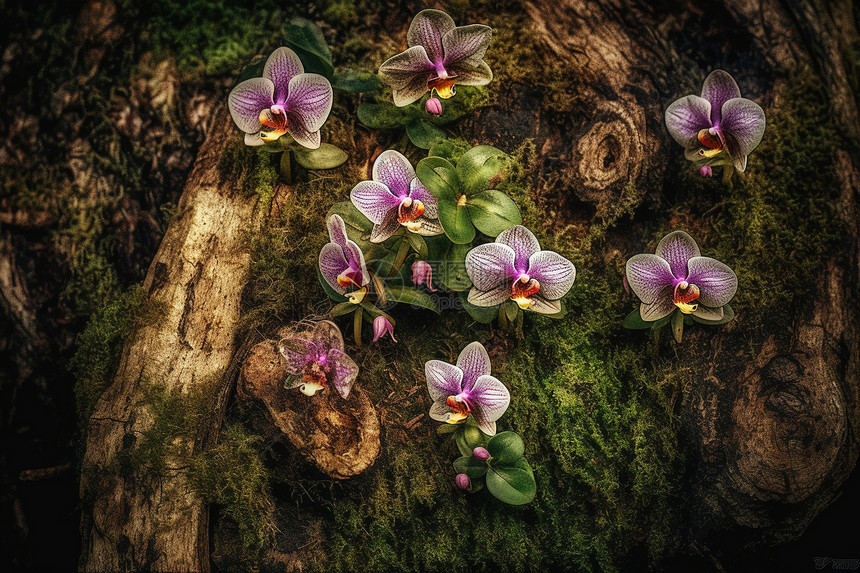 森林中盛开的兰花图片