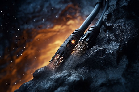 未来派光纤电缆背景图片