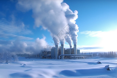 冬季地热工厂图片
