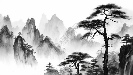 中国风山脉背景图片