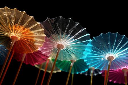 雨伞设计彩色鸡尾酒伞背景
