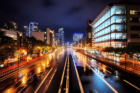 城市生活晚上夜景背景图片