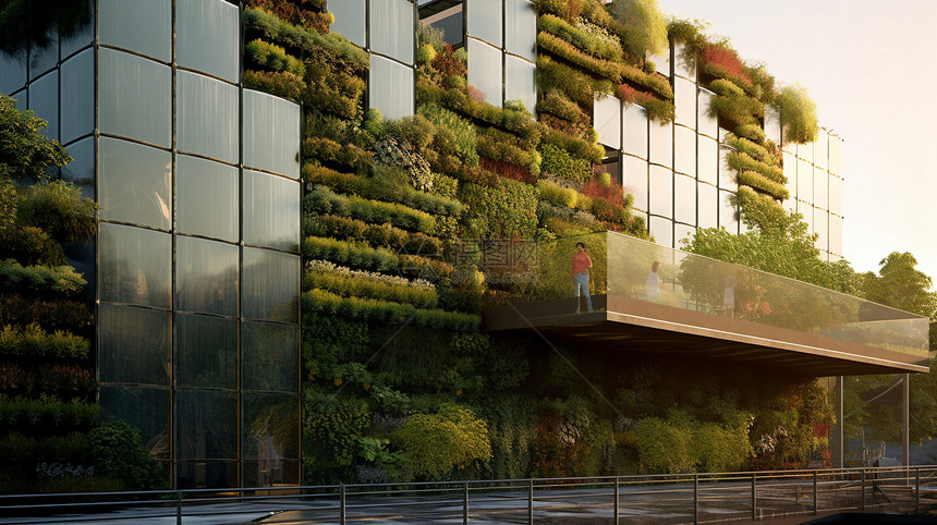 外墙爬满植物的建筑图片